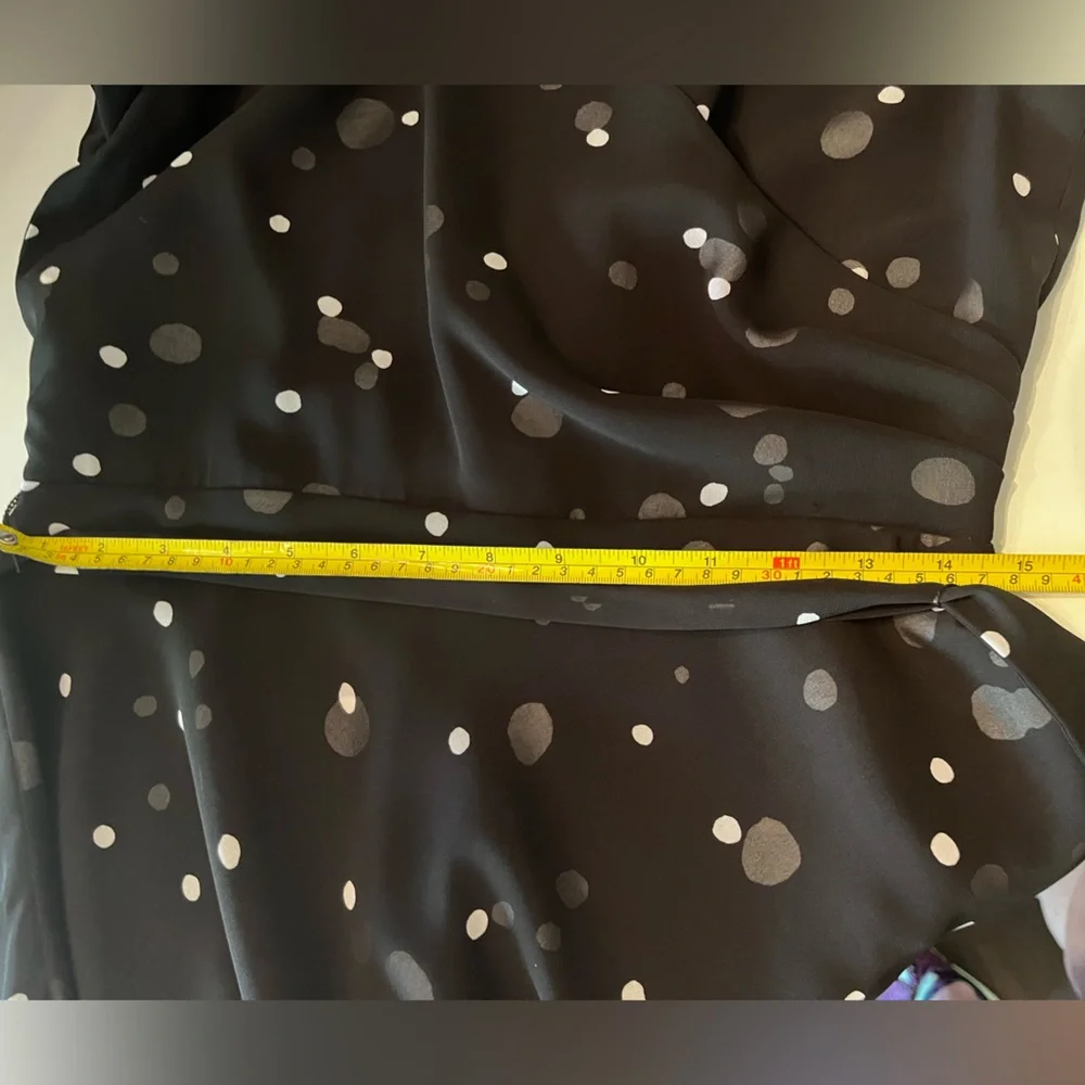 Vintage David Warren chiffon‎ black and white polka dot dress sz 10P - Picture 7 of 7